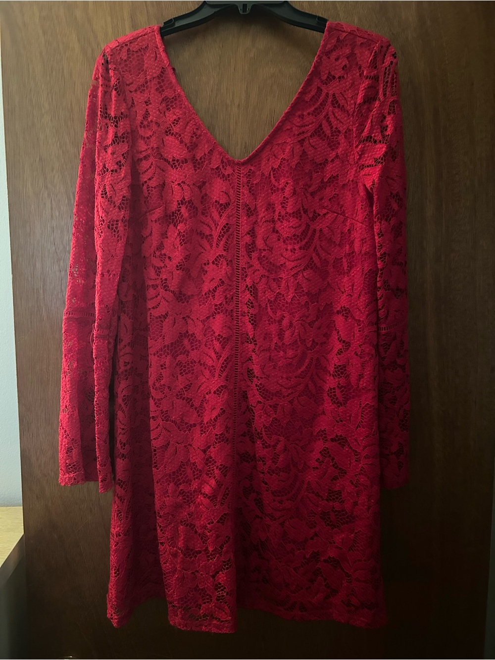 NEW Speechless Red Lace V-Neck Long Sleeve Dress